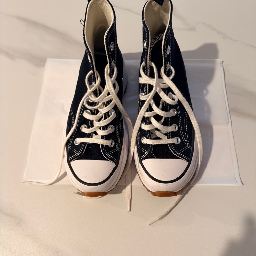 Converse Black & White High-Top Platform Canvas Sneakers